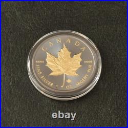 2025 1OZ Silver Canada Maple Leaf 24kt Gold gilded Black Empire ONLY 500pc #132