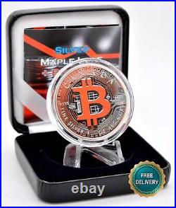 2025 1OZ Silver Canada Maple Leaf Bitcoin Crypto Etui Certificate NEW ONLY 250pc
