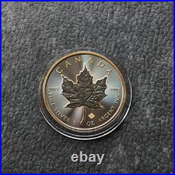 2025 1OZ Silver Canada Maple Leaf Gold Outline Ruthenium Etui Certif ONLY 250 #1