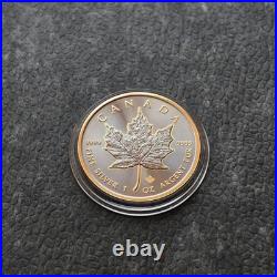 2025 1OZ Silver Canada Maple Leaf Gold Outline Ruthenium Etui Certif ONLY 250 #2