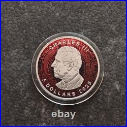 2025 1OZ Silver Silver Maple Leaf Bitcoin Crypto Red Canada Canada NEW NUR250ST2