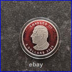 2025 1OZ Silver Silver Maple Leaf Bitcoin Crypto Red Canada Canada NEW NUR250ST2
