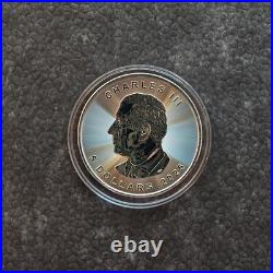 2025 1OZ Silver Silver Maple Leaf Burning Bitcoin Crypto Canada Canada NUR250ST2