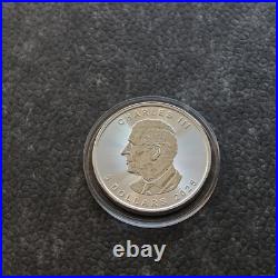 2025 1OZ Silver Silver Maple Leaf Burning Bitcoin Crypto Canada Canada NUR250ST2