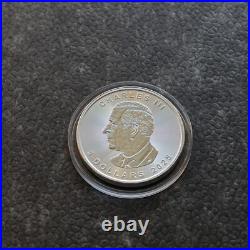 2025 1OZ Silver Silver Maple Leaf Burning Bitcoin Crypto Canada Canada NUR250ST2