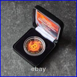 2025 1OZ Silver Silver Maple Leaf Burning Bitcoin Crypto Canada Canada NUR250ST3