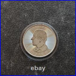 2025 1OZ Silver Silver Maple Leaf Burning Bitcoin Crypto Canada Canada NUR250ST3