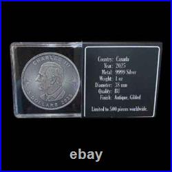 2025 1oz Maple Leaf Silver Antiqued Gilded II Coin
