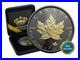 2025 1oz Silver Canada Canada Maple Leaf 24kt Gold Black Empire 500 #202
