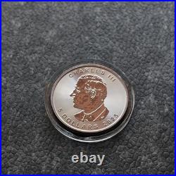 2025 1oz Silver Silver Maple Leaf Gold Outline Ruthenium Canada Canada NUR250 #1