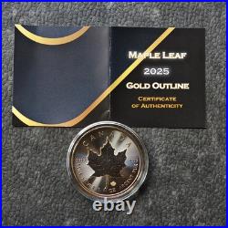 2025 1oz Silver Silver Maple Leaf Gold Outline Ruthenium Canada Canada NUR250 #6 2025 1oz Silver Silver Maple Leaf Gold Outline Ruthenium Canada Canada NUR250 #6