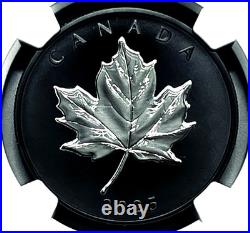 2025 $20 1oz Silver Rhodium Plated Elegant Maple Leaf Canada NGC PF70 Matte
