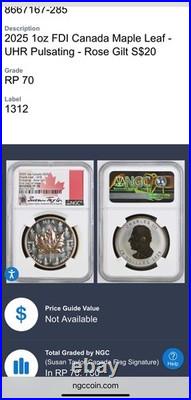 2025 $20 Canada Maple Leaf Coin Rose Gold Gilt Rev PF70 NGC FDOI Susan Taylor