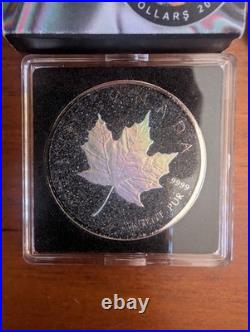 2025 $5 1oz SILVER CANADIAN MAPLE LEAF DIAMOND DUST AND HALO SERIES COIN