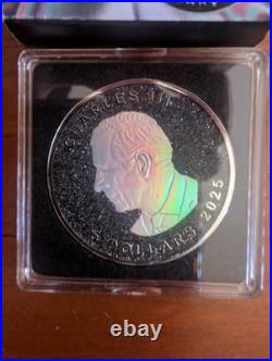 2025 $5 1oz SILVER CANADIAN MAPLE LEAF DIAMOND DUST AND HALO SERIES COIN