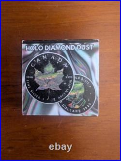 2025 $5 1oz SILVER CANADIAN MAPLE LEAF DIAMOND DUST AND HALO SERIES COIN