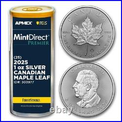 2025 CAN Silver Maple Leaf (25-Coin MD Premier Tube + PCGS FS)