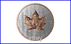 2025 Canada $50 5 Oz Silver Maple Leaf Ultra High Relief RP Rose Gold -Intl Cust