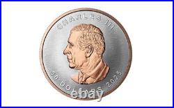 2025 Canada $50 5 Oz Silver Maple Leaf Ultra High Relief RP Rose Gold -Intl Cust