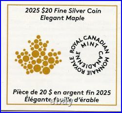 2025 Canada Elegant Maple Leaf Black Rhodium 1 Oz Silver NGC PF70 Coin JR083