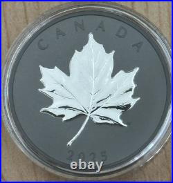 2025 Canada Elegant Silver Maple Leaf with Black Rhodium 1 oz Silver NEW IN STOCK