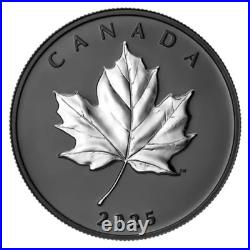 2025 Canada Elegant Silver Maple Leaf with Black Rhodium 1 oz Silver NEW IN STOCK