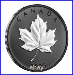 2025 Canada Elegant Silver Maple Leaf with Black Rhodium 1 oz Silver NEW IN STOCK