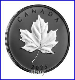 2025 Canada Elegant Silver Maple Leaf with Black Rhodium 1 oz Silver NEW IN STOCK