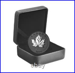 2025 Canada Elegant Silver Maple Leaf with Black Rhodium 1 oz Silver NEW IN STOCK