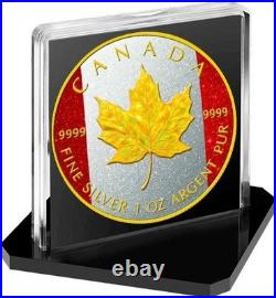 2025 Canada Maple 1 oz Silver Holo Gold Gilded & Diamond Dusted Flag