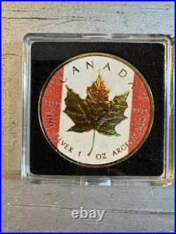 2025 Canada Maple 1 oz Silver Holo Gold Gilded & Diamond Dusted Flag