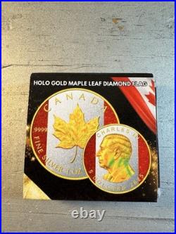 2025 Canada Maple 1 oz Silver Holo Gold Gilded & Diamond Dusted Flag