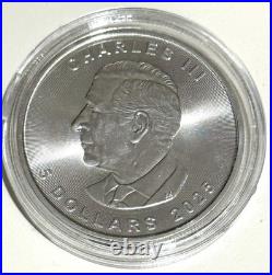 2025 Canada Maple Leaf 1 oz 9999 Fine Silver Bullion 5 Dollar Coin BUNC