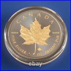 2025 Canada Maple Leaf Black Empire/Gold Gilded 1oz Silver