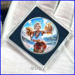 2025 Canada Maple Leaf Cheerleader Edition 1 oz Silver Colorized BU Coin