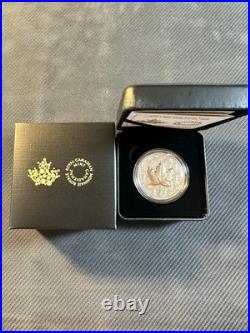 2025 Canada Maple Pulsating Rose Gold Gild 1 oz Silver with Box and COA