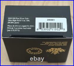 2025 Canada Silver Maple Leaf Ultra High Relief UHR 1 oz Silver Proof SHIP NOW