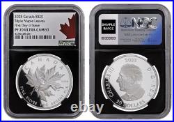 2025 Canada Triple Maple Leaf 1 oz Silver Gem Proof with NGC PF70 UC FDOI