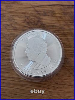 2025 Charles 111 Canada 1 OZ Fine Silver 9999 Maple Silver Coin