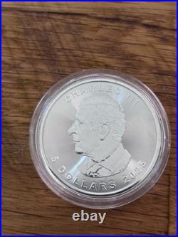 2025 Charles 111 Canada 1 OZ Fine Silver 9999 Maple Silver Coin
