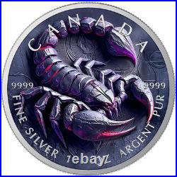 2025 Maple Leaf 1 oz silver coin- Stone Zodiac Scorpio