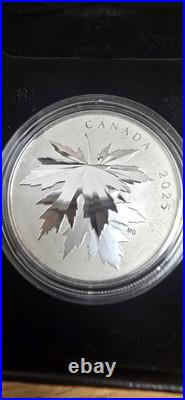 2025 New Canadian Mint $10 Gleaming Maple Leaves Pure Silver Coin