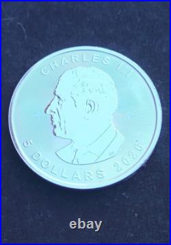 2026 CHARLES III CANADIAN MAPLE LEAF 1oz SOLID SILVER COIN IN CAPSULE