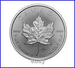 2026 Canada 1 oz Maple Leaf. 999 Fine Silver Bullion Coin in capsule