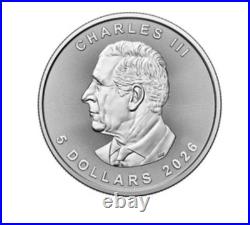 2026 Canada 1 oz Maple Leaf. 999 Fine Silver Bullion Coin in capsule