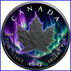 2026 Canada Maple Leaf 1 oz Silver Aurora Borealis Edition