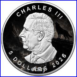2026 Canada Maple Leaf 1 oz Silver Timber Wolf Edition Canada's Wilderness