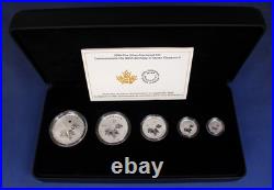 2026 Canada Silver Proof Maple Leaf 5 coin Set in Case with COA