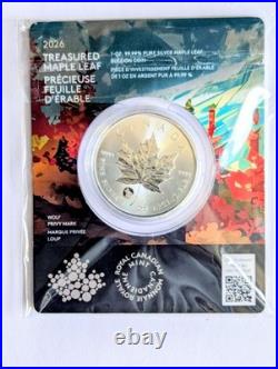 2026 Canada Treasured Maple Leaf 1oz Silver coin 9999 Wolf Privy Limited Mintage
