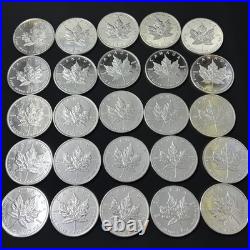 25x2022 Silver Maple Leaf Coins 1 oz. 9999 Pure BU-LOT Z 10